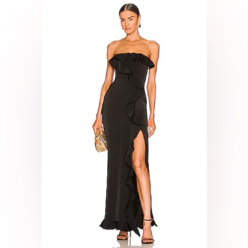 Revolve NBD Luna Maxi Gown in Black NWT